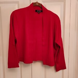 Ellen Tracy Bold Red Open Front Cardigan